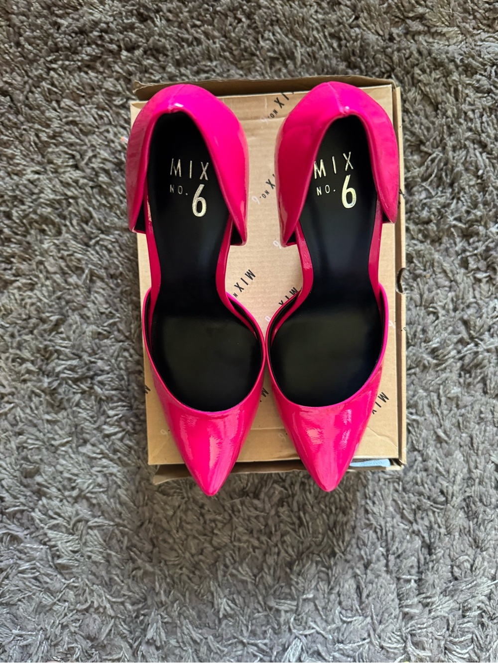 Mix No. 6 Patent Hot Pink Pointed D'Orsay Flats